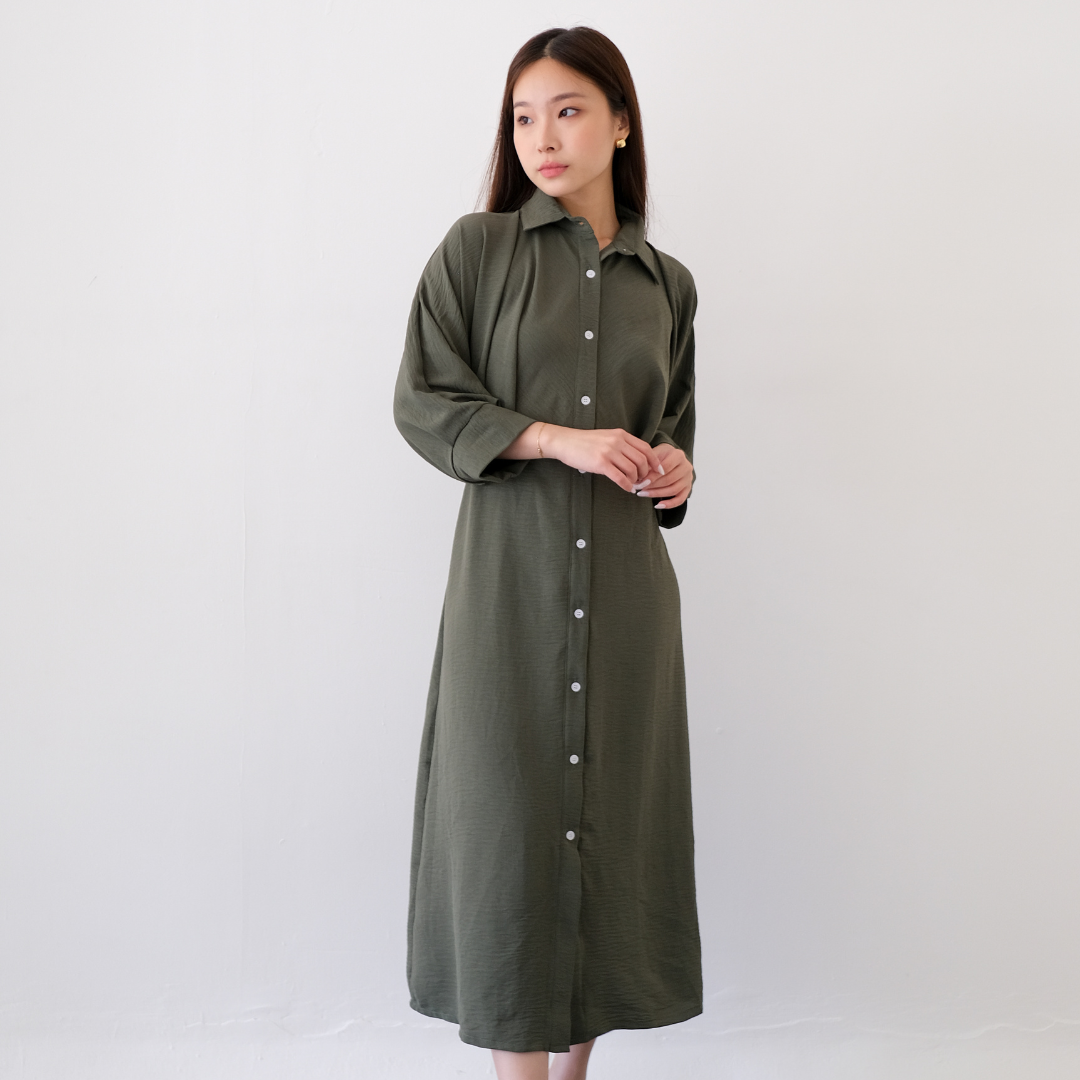 Gia Soft Linen Button Dress