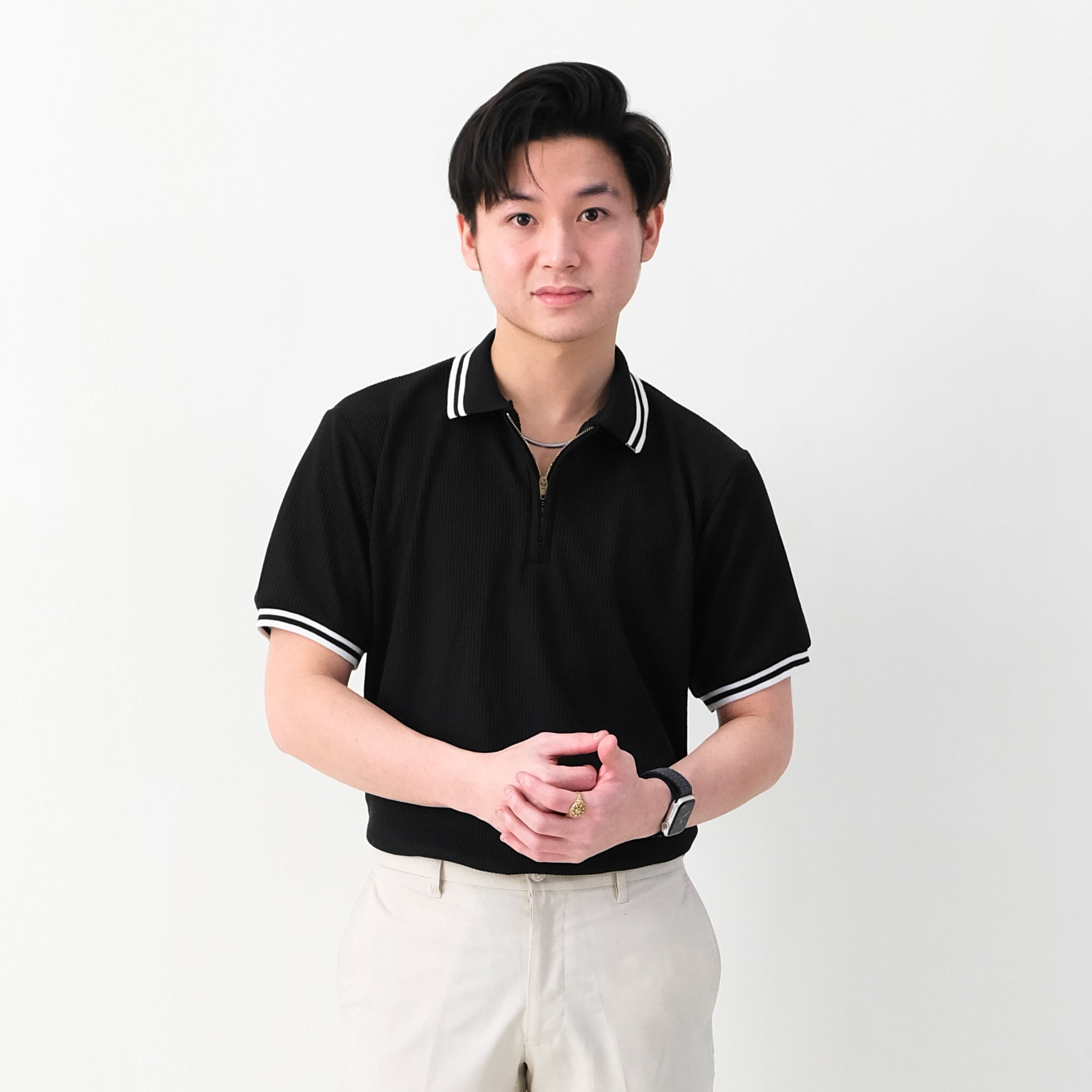 Mano Waffle Upper Zip Polo