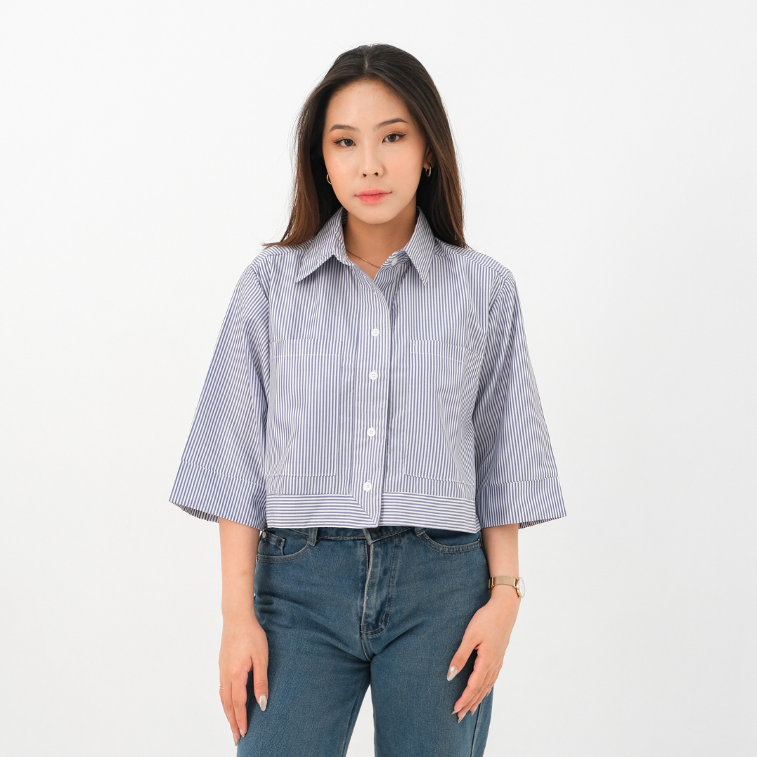 Sienna Stripes Crop Shirt