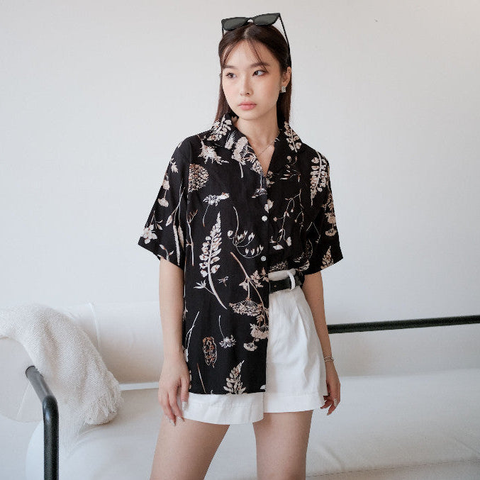 Short Printed Korean Oversized Shirt