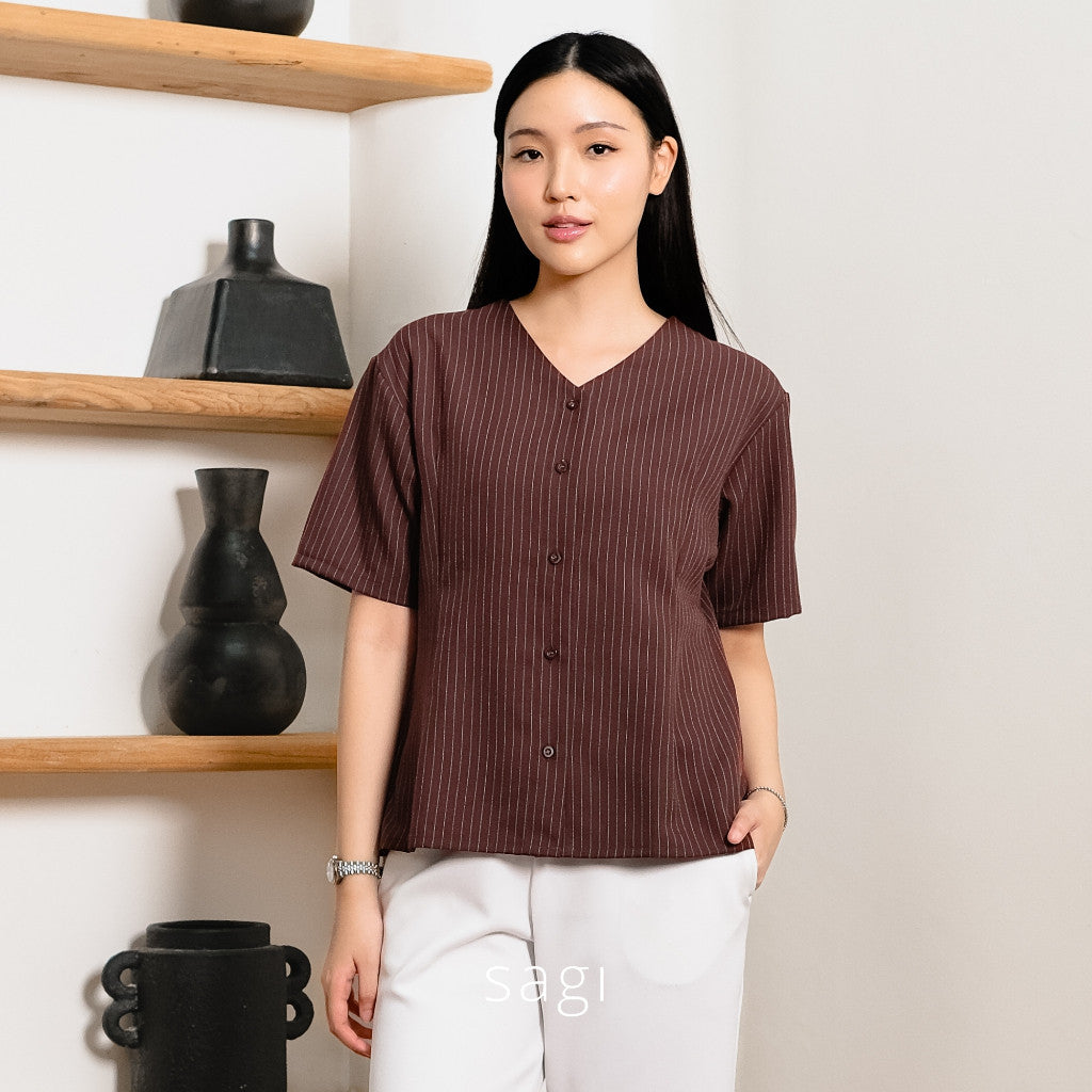 Lyon Fitted Button Top