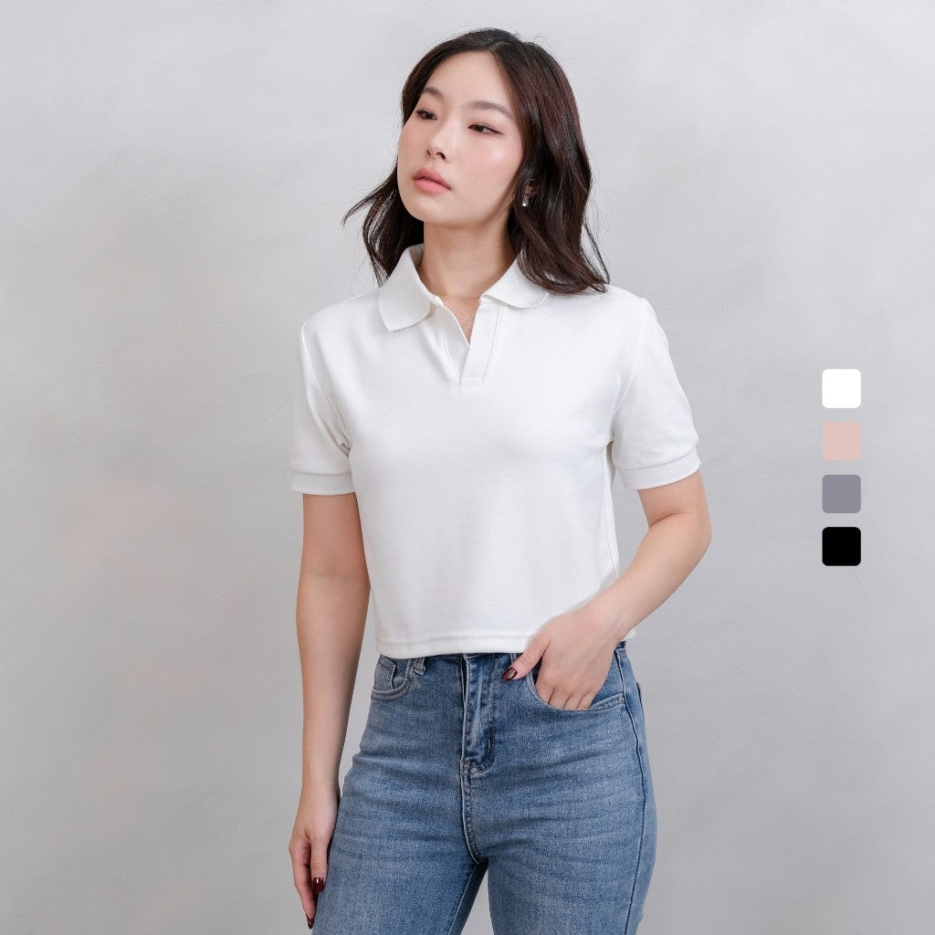 Milan Crop Knit Polo