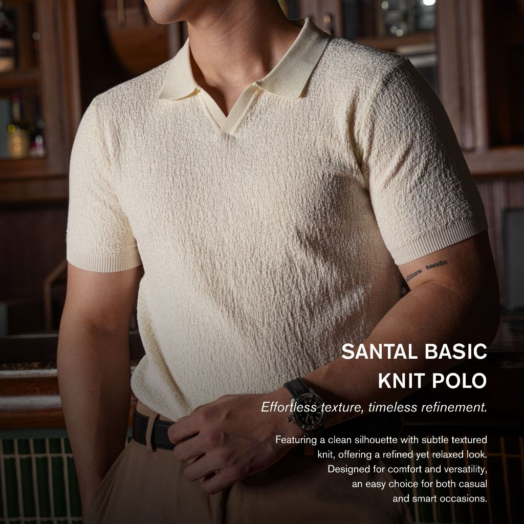 Santal Basic Knit Polo Shirt
