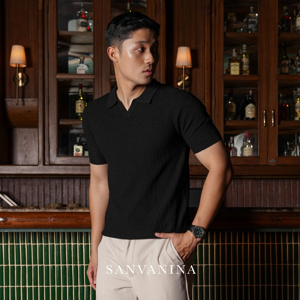 Santal Basic Knit Polo Shirt