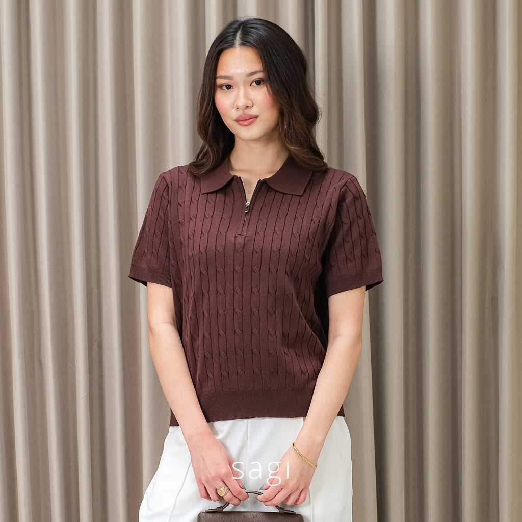 CableFord Zip Knit Polo Shirt